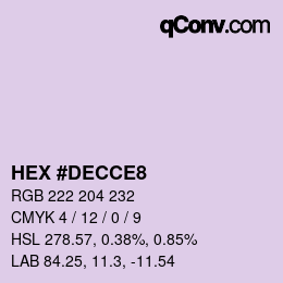 Farbcode: HEX #DECCE8 | qconv.com