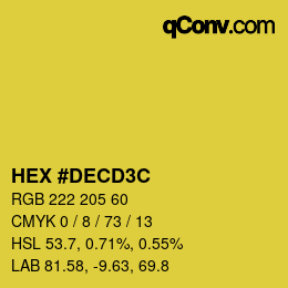 Color code: HEX #DECD3C | qconv.com