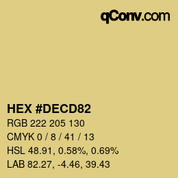 Color code: HEX #DECD82 | qconv.com