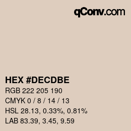 カラーコード: HEX #DECDBE | qconv.com