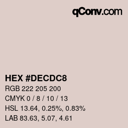 Color code: HEX #DECDC8 | qconv.com