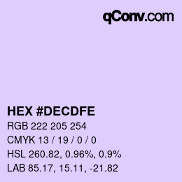 カラーコード: HEX #DECDFE | qconv.com
