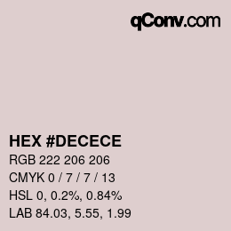 Color code: HEX #DECECE | qconv.com