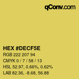 Farbcode: HEX #DECF5E | qconv.com