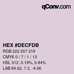 颜色代码: HEX #DECFDB | qconv.com