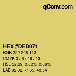 Color code: HEX #DED071 | qconv.com