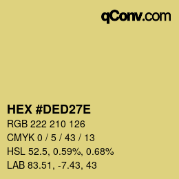 颜色代码: HEX #DED27E | qconv.com