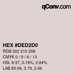 颜色代码: HEX #DED2D0 | qconv.com