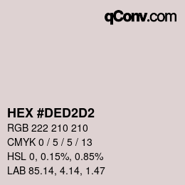 カラーコード: HEX #DED2D2 | qconv.com