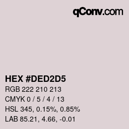 カラーコード: HEX #DED2D5 | qconv.com