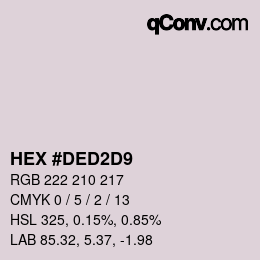 カラーコード: HEX #DED2D9 | qconv.com
