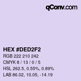 Color code: HEX #DED2F2 | qconv.com