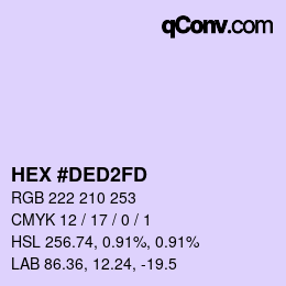 カラーコード: HEX #DED2FD | qconv.com