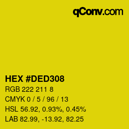 Color code: HEX #DED308 | qconv.com