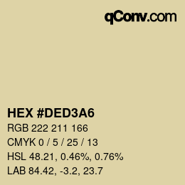 カラーコード: HEX #DED3A6 | qconv.com