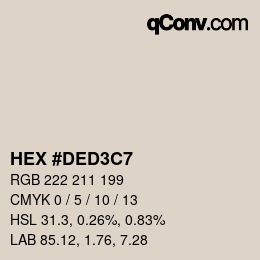 Color code: HEX #DED3C7 | qconv.com