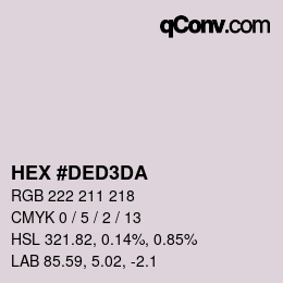 Color code: HEX #DED3DA | qconv.com