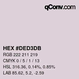 カラーコード: HEX #DED3DB | qconv.com