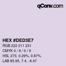 カラーコード: HEX #DED3E7 | qconv.com