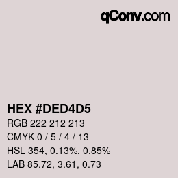 颜色代码: HEX #DED4D5 | qconv.com