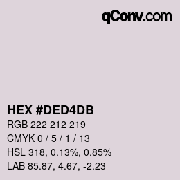 颜色代码: HEX #DED4DB | qconv.com