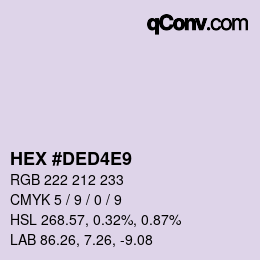 Color code: HEX #DED4E9 | qconv.com