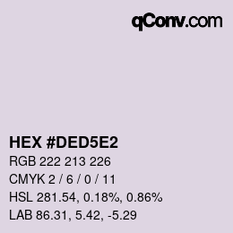 カラーコード: HEX #DED5E2 | qconv.com
