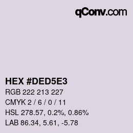 カラーコード: HEX #DED5E3 | qconv.com