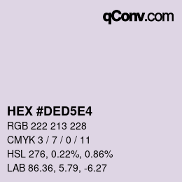 カラーコード: HEX #DED5E4 | qconv.com