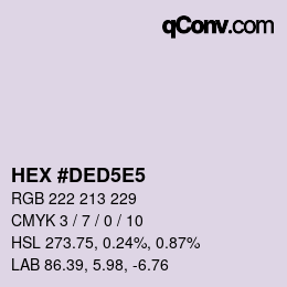 Color code: HEX #DED5E5 | qconv.com