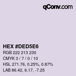 カラーコード: HEX #DED5E6 | qconv.com