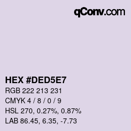 Color code: HEX #DED5E7 | qconv.com