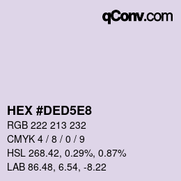 Color code: HEX #DED5E8 | qconv.com
