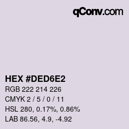 颜色代码: HEX #DED6E2 | qconv.com