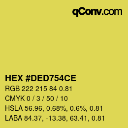 Farbcode: HEX #DED754CE | qconv.com