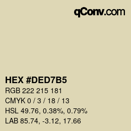Color code: HEX #DED7B5 | qconv.com