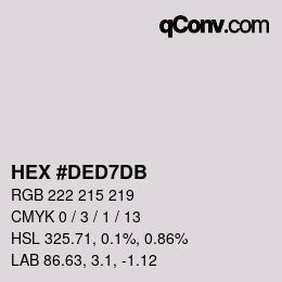 カラーコード: HEX #DED7DB | qconv.com