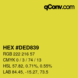カラーコード: HEX #DED839 | qconv.com