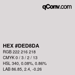 カラーコード: HEX #DED8DA | qconv.com