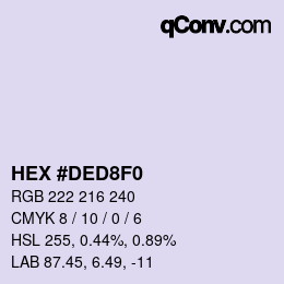 颜色代码: HEX #DED8F0 | qconv.com