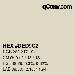 カラーコード: HEX #DED9C2 | qconv.com