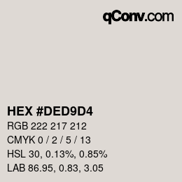 カラーコード: HEX #DED9D4 | qconv.com
