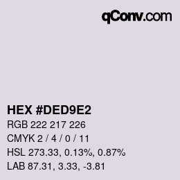 Color code: HEX #DED9E2 | qconv.com