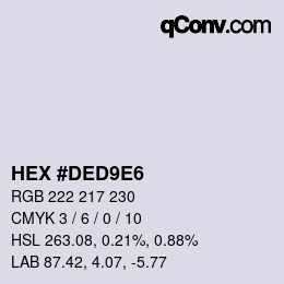 カラーコード: HEX #DED9E6 | qconv.com