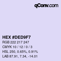 カラーコード: HEX #DED9F7 | qconv.com