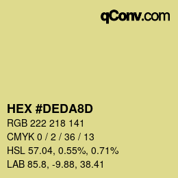 Color code: HEX #DEDA8D | qconv.com