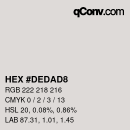 Farbcode: HEX #DEDAD8 | qconv.com