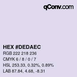 カラーコード: HEX #DEDAEC | qconv.com