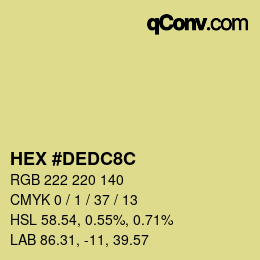 カラーコード: HEX #DEDC8C | qconv.com