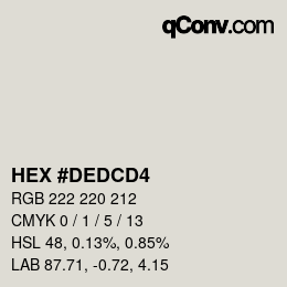 カラーコード: HEX #DEDCD4 | qconv.com